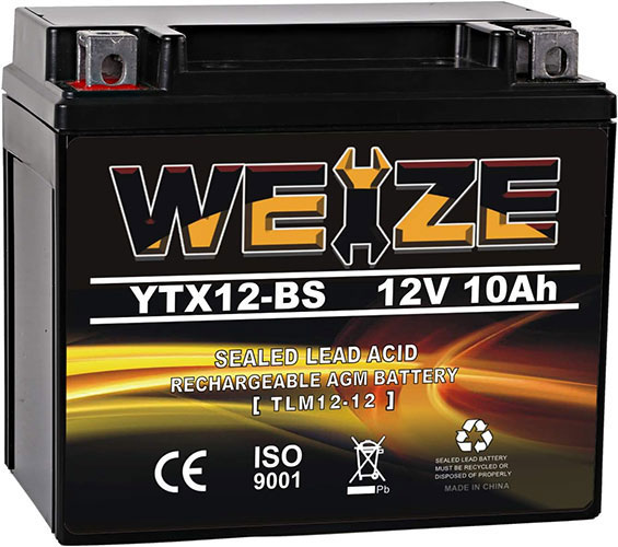 Weize YTX12-BS Motorcycle Battery