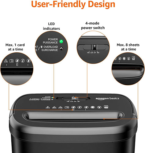 Amazon Basics 8-Sheet Paper Shredder