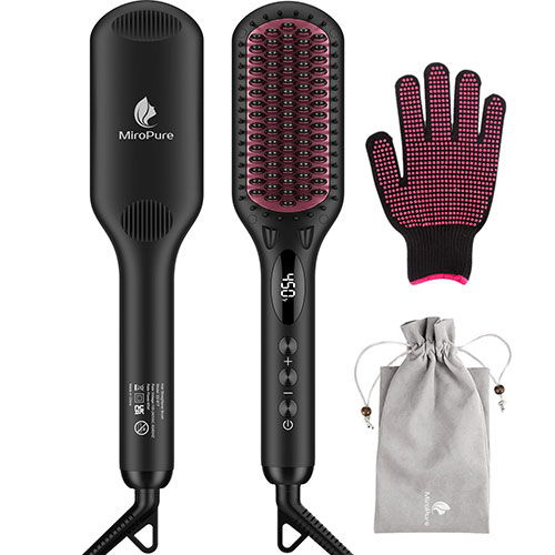 MiroPure Enhanced Ceramic Hair Straightener Brush