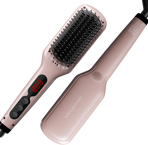 MEGAWISE Pro Ceramic Ionic Hair Straightener Brush