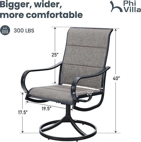 PHI VILLA Swivel Outdoor Chairs